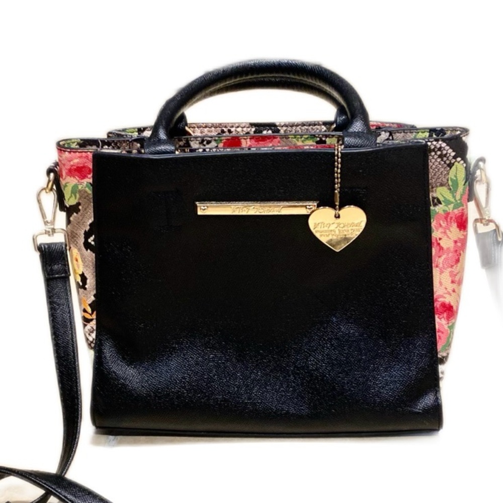 Betsey Johnson XO Chloe Snake Satchel Black/Snake